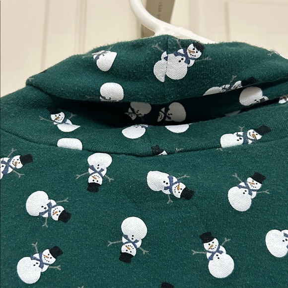 White Stag Forest Green Snowman Top Cotton Winter Cute Fun Medium or Large - Picture 9 of 12